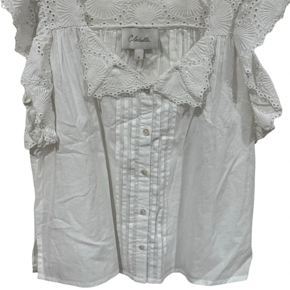 Cleobella White Ruffle Tank Top - Picture 4 of 9